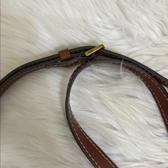 FOSSIL Brown Leather Crossbody Bag Ainsley Flap - Picture 5 of 15